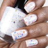 KBShimmer Oh Splat White Glitter Nail Polish with Rainbow Glitters-
