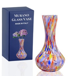 Murano Glass Vase, Violet Rose Color, 8 inch, Hand Blown, Centerpiece, Home Decor, Tulip Vase, Art Glass, Vase for Flowers, Made in Italy