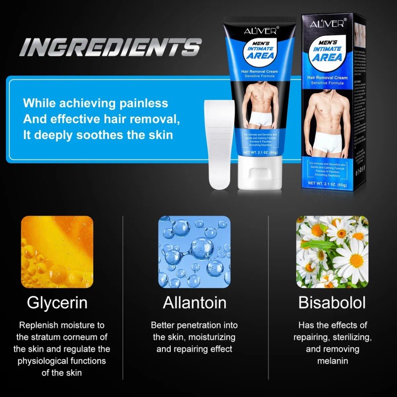 Crema Para Depilar Hombre Indolora Fórmula Sensible