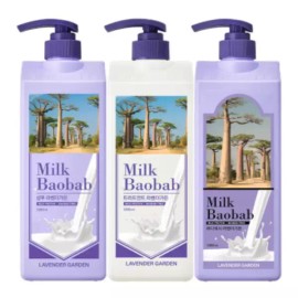 Milk Baobab 밀크바오밥 샴푸 + 트리트먼트 + 바디워시 라벤더가든 Milk Baobab Shampoo + Treatment + Body Wash Lavender Garden