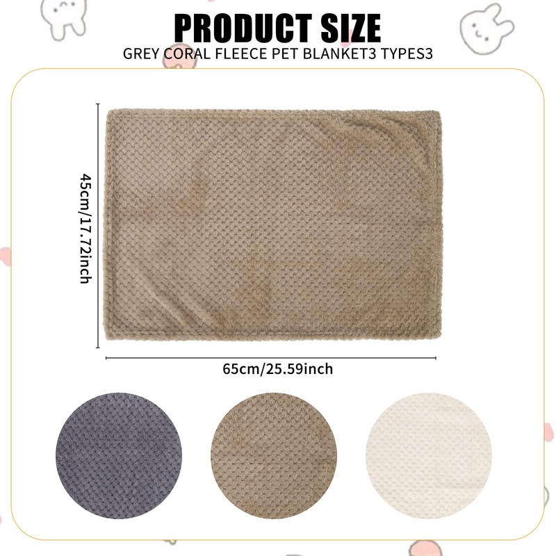 Fluffy Dog Blanket 3 Pcs Flannel Blanket 45*65cm Washable Cat