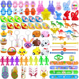 H-Style 100Pcs Easter Egg Fillers Filled - Easter Basket Stuffers for Kids & Teens, Toys & Gifts for Boys Girls, Party Favors, Eggs Hunt, Classroom Prizes