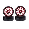 LAFEINA RC Plastic Wheel and Tire Set, 63mm Hard Tyres