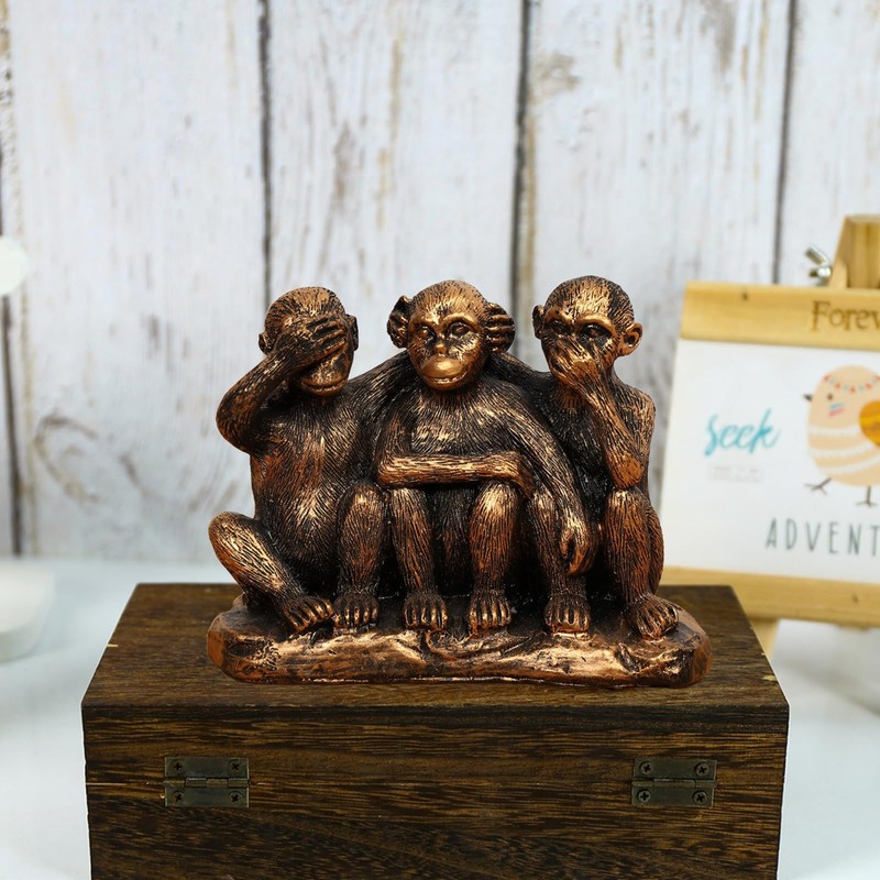 Wanwanzi 3 Wise Monkeys Statue Set - 3 in 1