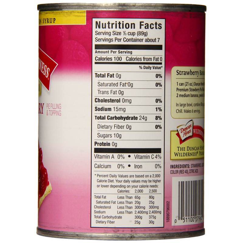 Wilderness Premium Pie Filling & Topping, Strawberry, 21 Ounce (Pack