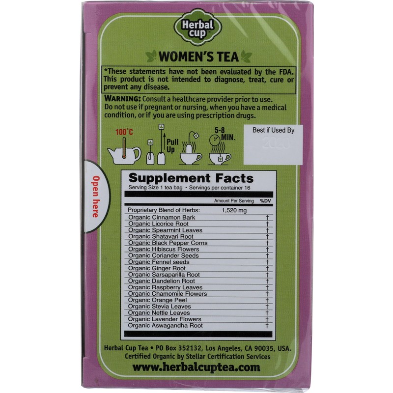 Herbal Cup Ayurveda Women's Tea, Organic Harmony & Balance, No