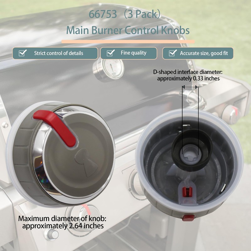 luclyyasys Upgraded 66753 Main Burner Control Knob Set for E/S-240,E/S-340,E/S-440,E/S-640
