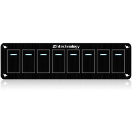 xhtechnology 8 Gang Marine Rocker Switch Panel,Aluminum Waterproof Boat Toggle Switch Panel for Car,Rv,Truck Modification Black 12V/24volt