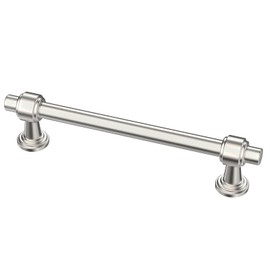 Alzassbg 10 Pack Brushed Satin Nickel Cabinet Pulls, 5 Inch(128mm) Hole Centers Cabinet Handles Kitchen Hardware Straight Bar for Cabinets and Drawer AL3505SN