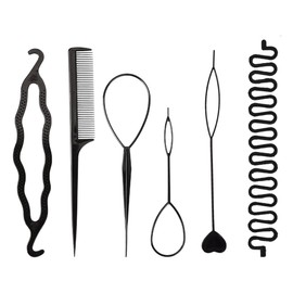 6 Pieces Plastic Magic Hair Braid Tail Styling Kit Ponytail Braid Maker Clip Tool Easy DIY Styling Accessories Hair Pull Needle Hair Pins