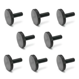 Ganter Normelemente Flat knurled screws, knurled screws (low shape), DIN 653-M4-10, pack of 8, burnished steel, thread: M4 x 10