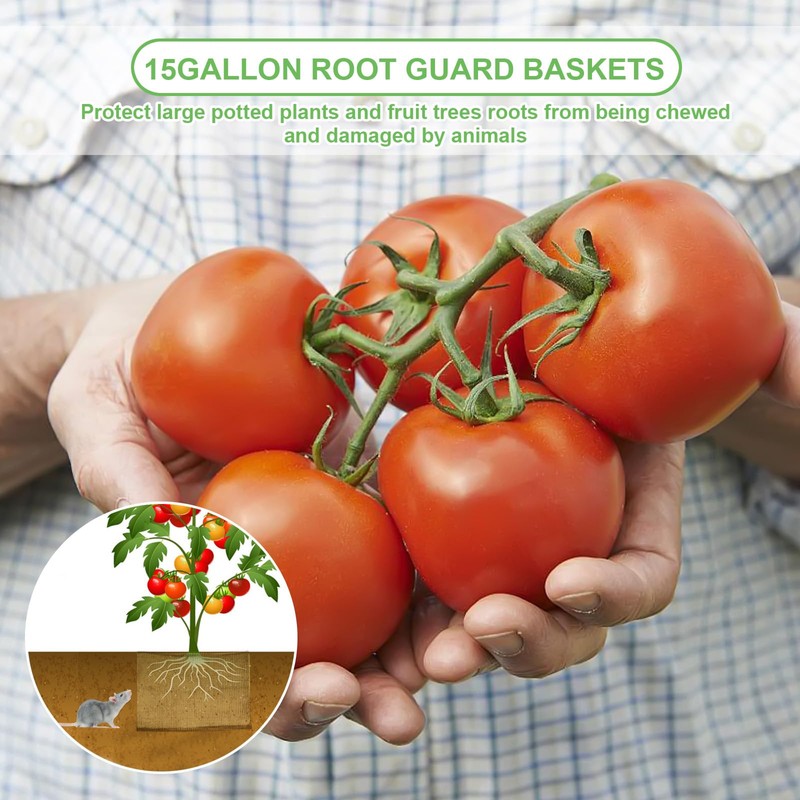 Foyego 4Pcs 15 Gallon Root Guard Baskets for Plants, Underground