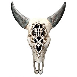 Carved Bison Skull Resin Wall Decor