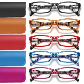 kunchu 5 Pack Blue Light Glasses for Women - Bluelight Blocking Spring Hinge Computer Readers Anti Glare UV Eyeglasses (MIX2, 0)