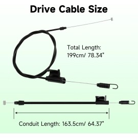 YOXUFA 946-04728A Single Speed Drive Cable For Troy Bilt TB200 TB210 M210 Lawn Mower