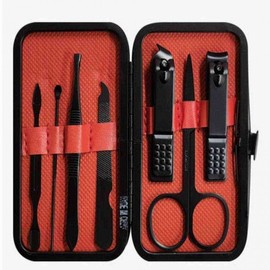 7-Piece Nail Care Set Black Nail Clipper 2ea