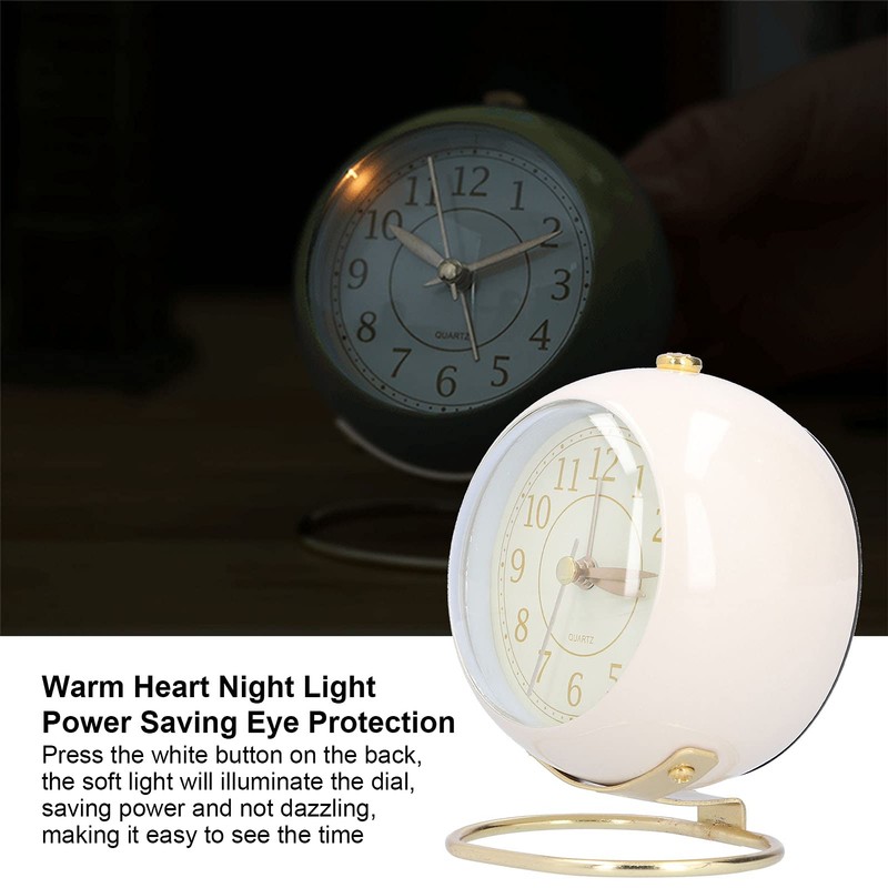 MUNEFE Alarm Clock, Super Silent Non Ticking Clock, Fashionable Round