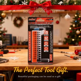 HORUSDY Impact Torx Bit Set, 15-Piece Tamper-Proof Star Bit Set for Impact Driver, Tamper-Resistant Fastener Star Drive Bits, S2 Steel