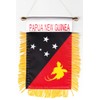Papua New Guinea Fringed Rear-View Mirror Window Hanging Flag with