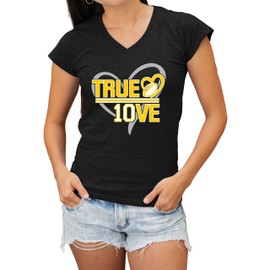 Large Black Women True Love V Neck T-Shirt