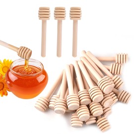 24Pcs Honey Dipper Stick, Wooden Honey Comb Wand for Honey Jar, 10.5cm Small Honey Dipper,Honey Stirrers for Honey Jar Dispense Perfect for Wedding Shower Party Favors