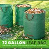 Gardenpal 3 Pack 72 Gallon Reusable Yard Waste Bag, Heavy