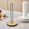 Eden & Willow Premium Metal Kitchen Roll Holder, Black Paper