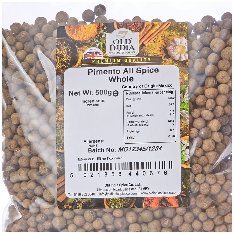 Old India Pimento All Spice Whole 500g