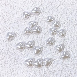 Pearl Heart Nail Charms 1 Pack (100 Pieces) / 진주 하트 네일파츠 1봉 100개입