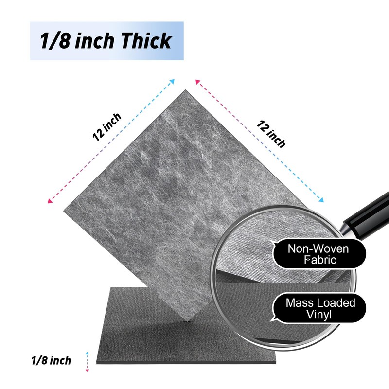 【Soundproofing PRO】12 Pack 1/8 inch Thick Mass Loaded Vinyl Soundproofing