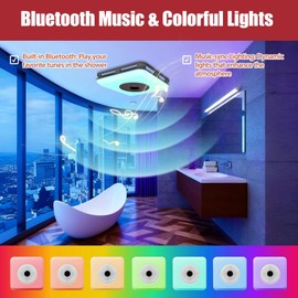 RETOTLA Bluetooth Exhaust Fan for Bathroom Speaker, Bathroom Fan Light