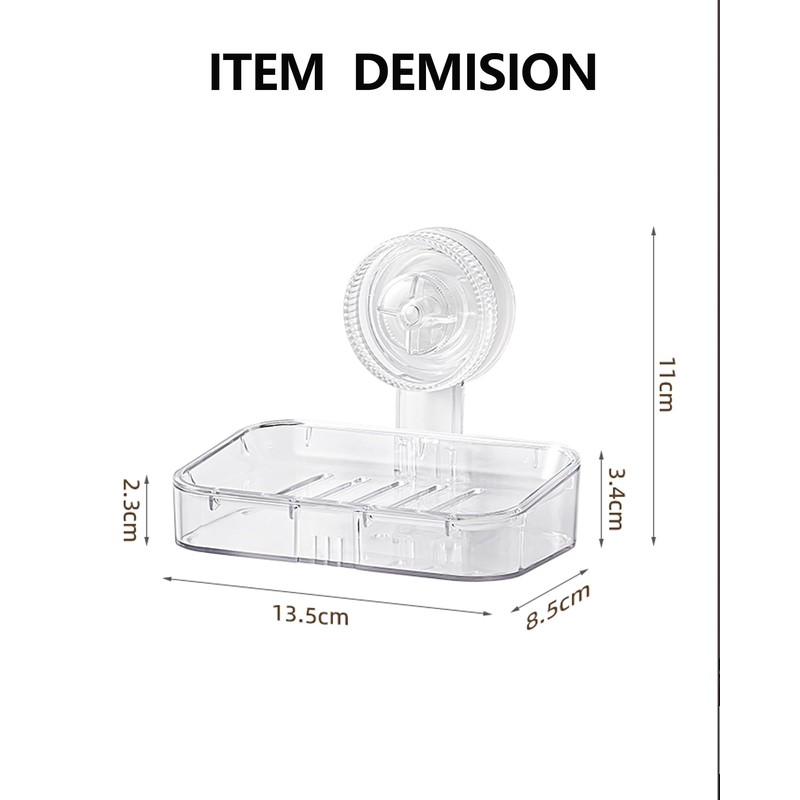 NEELEEN Soap Dish - Clear Suction Cup Soap Dish for