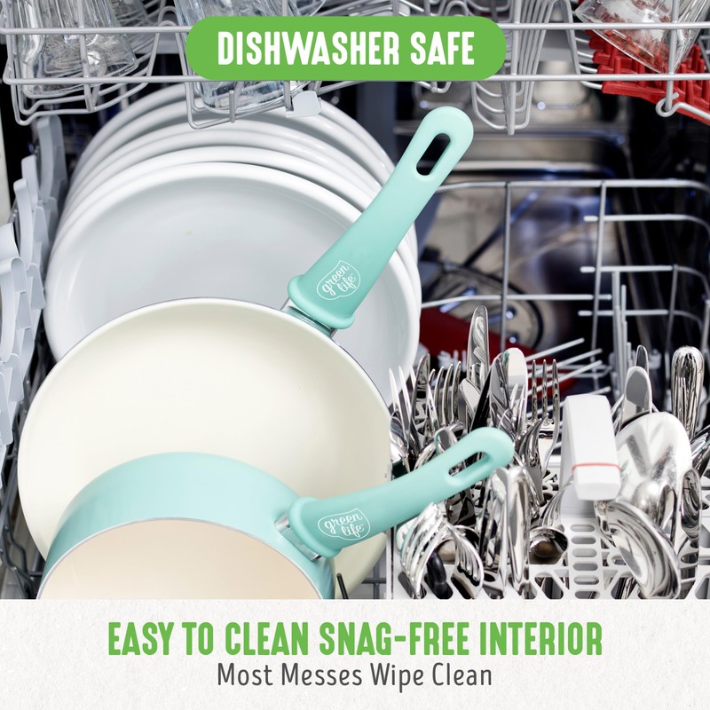 GreenLife Soft Grip Healthy Ceramic Nonstick, 15 Piece Cookware Pots