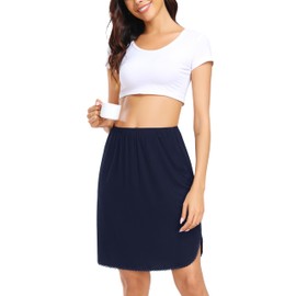 Vlazom Half Slips for Women Under Dress Short Slip Dress Side Slit Under Slips for Women Under Dresses Size S-XXL, Navy Blue, X-Large