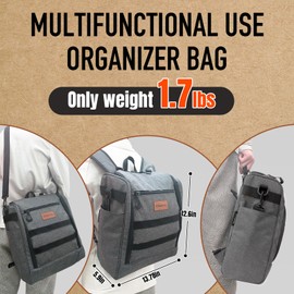 KingCamp Large Hanging Camping Cooking Utensils Bag with Backpack for Camping Cooking Set，Tactical Camping Kitchen Organizer with Paper Towel Holder & 3 Pockets for Outdoor BBQ Cooking，Bag Only