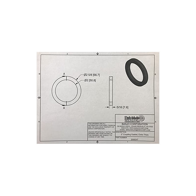 Banjo 200GXT 2" Extra Thick Coupler Gasket-EPDM