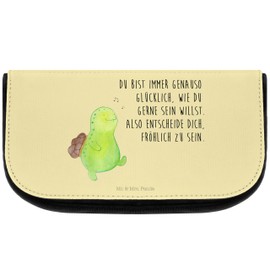 Mr. & Mrs. Panda Cosmetic Bag Turtle Whistles, yellow, Hand Drawn