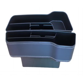 YXH Car Seat Gap Filler Organizer Bag,Car Console Side Storage Box with Cup Holder,Car Interior Organizer Holder Storage Box Organizer Bags, Large, Black-2pcs