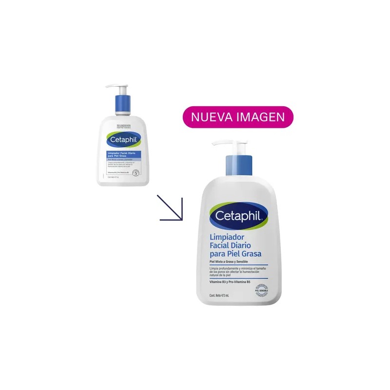Cetaphil Limpiador Facial Diario Piel Grasa y Sensible 473ml