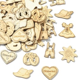 200 Stück Oktoberfest Deko, Holz Konfetti Bayerische Streudeko, Traditionelle Tischdeko Für Oktoberfest Party, Geburtstagsfeier Und DIY Projekte, 30-40 Mm
