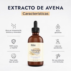 HEBBE - Extracto Glicólico de Avena 100 g | Ideal para Uso Cosmético | Hidratación y Suavidad para tu Piel | Contenido de 100 g