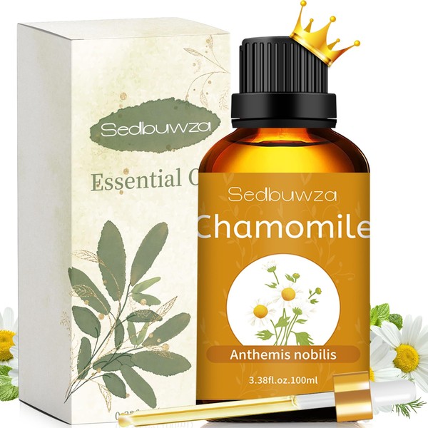 Sedbuwza Chamomile Essential Oil, Chamomile Oil 100% Pure Natural Chamomile Fragrance Oil for Massage Diffuser Humidifier Candle Soap Aromatherapy Making - 3.38 OZ/100ML