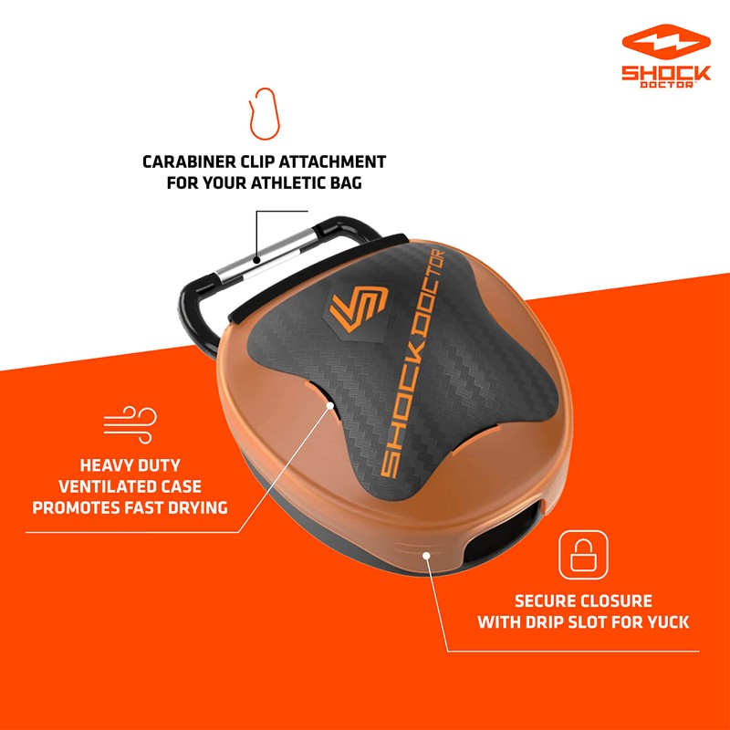 Shock Doctor Ventilated Mouth Guard Case, Universal Storage for Adult