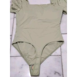 Popilush Sz S The Shapewear Women Bodysuit Square Neck  Pistachio Color
