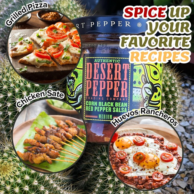 Desert Pepper Corn Black Bean Red Pepper Salsa – Black