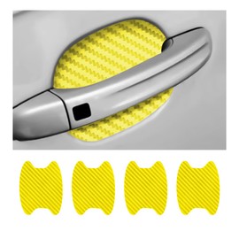 CGEAMDY 4pcs Exterior Car Stickers, Carbon Fibre Protection Film for Car Film, Scratch-Resistant Protective Film, Universal Fit for Most Vehicles (Yellow)