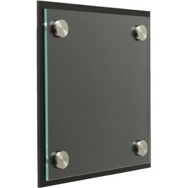 Sign Holder Door or Wall Mount 6" x 6" Graphic Image Frame with Stainless Steel Standoffs 7" x 7" Overall Dimensions Black with Green Edging Acrylic for Lobbies and Waiting Rooms by Marketing Holders