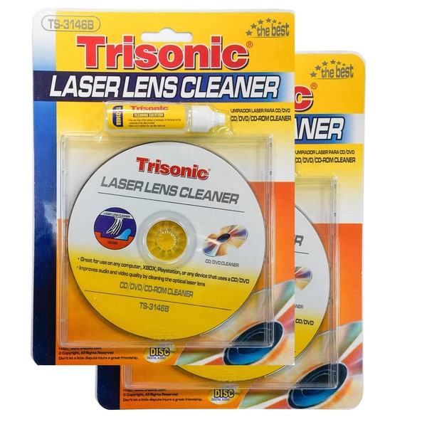 DDI 2 Kits of Trisonic CD/DVD/CD-ROM Laser Lens Cleaner-Liquid Included