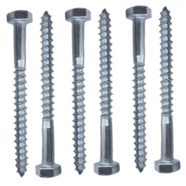 M8 Coach Wood Screws Hex Head Width 13mm Zinc Plated Steel Screw Hexagon Lag Bolts Silver Long 3.5 inch 8 x 90mm (3.5" x 0.3") Box of 6 pcs