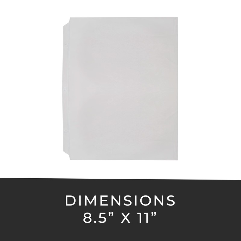 Risch Heavy-Duty 3-Hole Punched Clear Vinyl Page Protectors, Plastic Sleeves